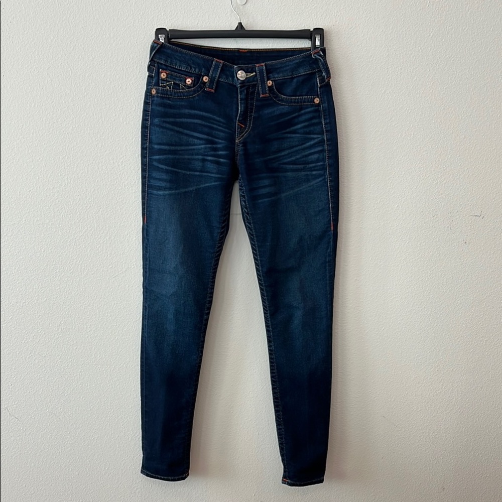 TRUE RELIGION Skinny Dark Blue Flattering Designer Jeans 
Womens sz 27
